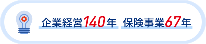 企業経営140年 保険事業67年